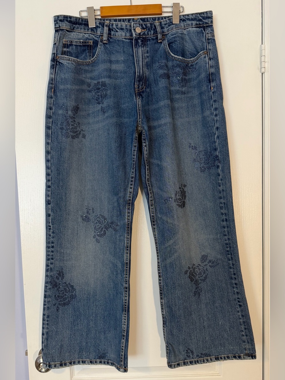 ZARA regular Rise Straight Leg Dark Wash Blue Jeans Size 14